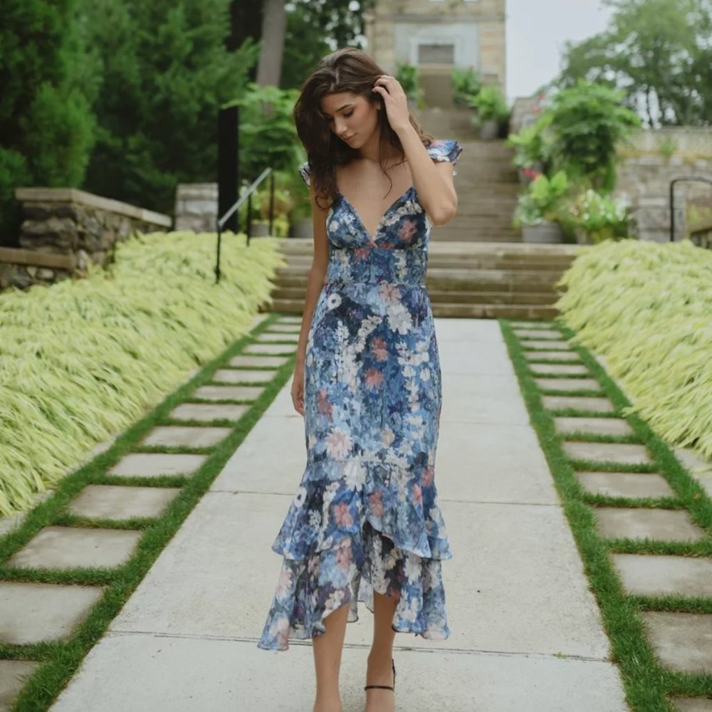 NWT - Hutch Blue Floral Dress | Anthropologie